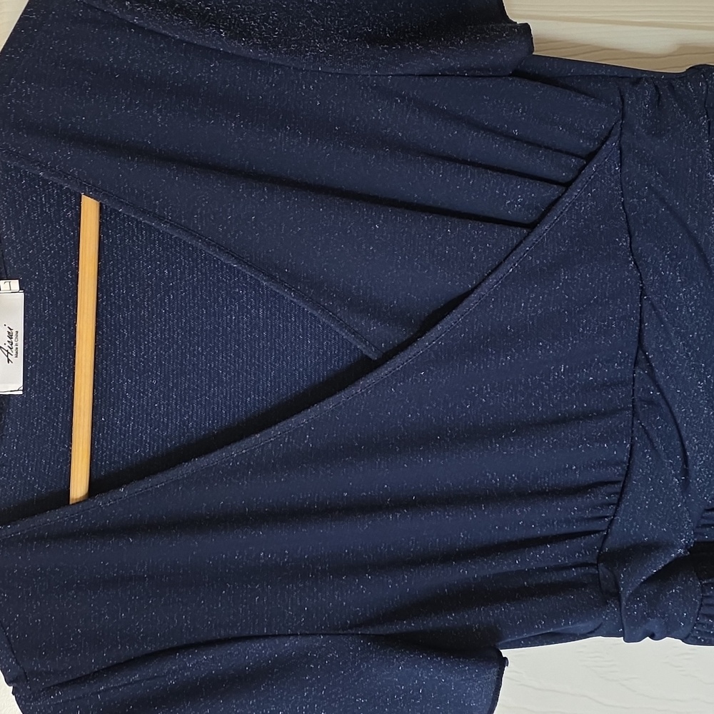 Elegant Navy Blue Maternity Dress - Picture 2 of 5